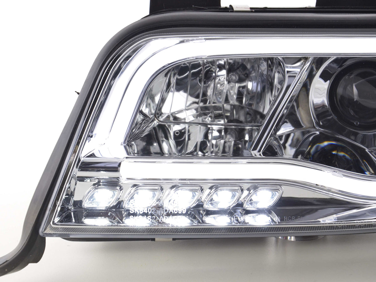 Scheinwerfer Set Daylight LED Tagfahrlicht Audi A6 Typ 4B 01-04 chrom Scheinwerfer Set Daylight LED Tagfahrlicht Audi A6 Typ 4B 01-04 chrom